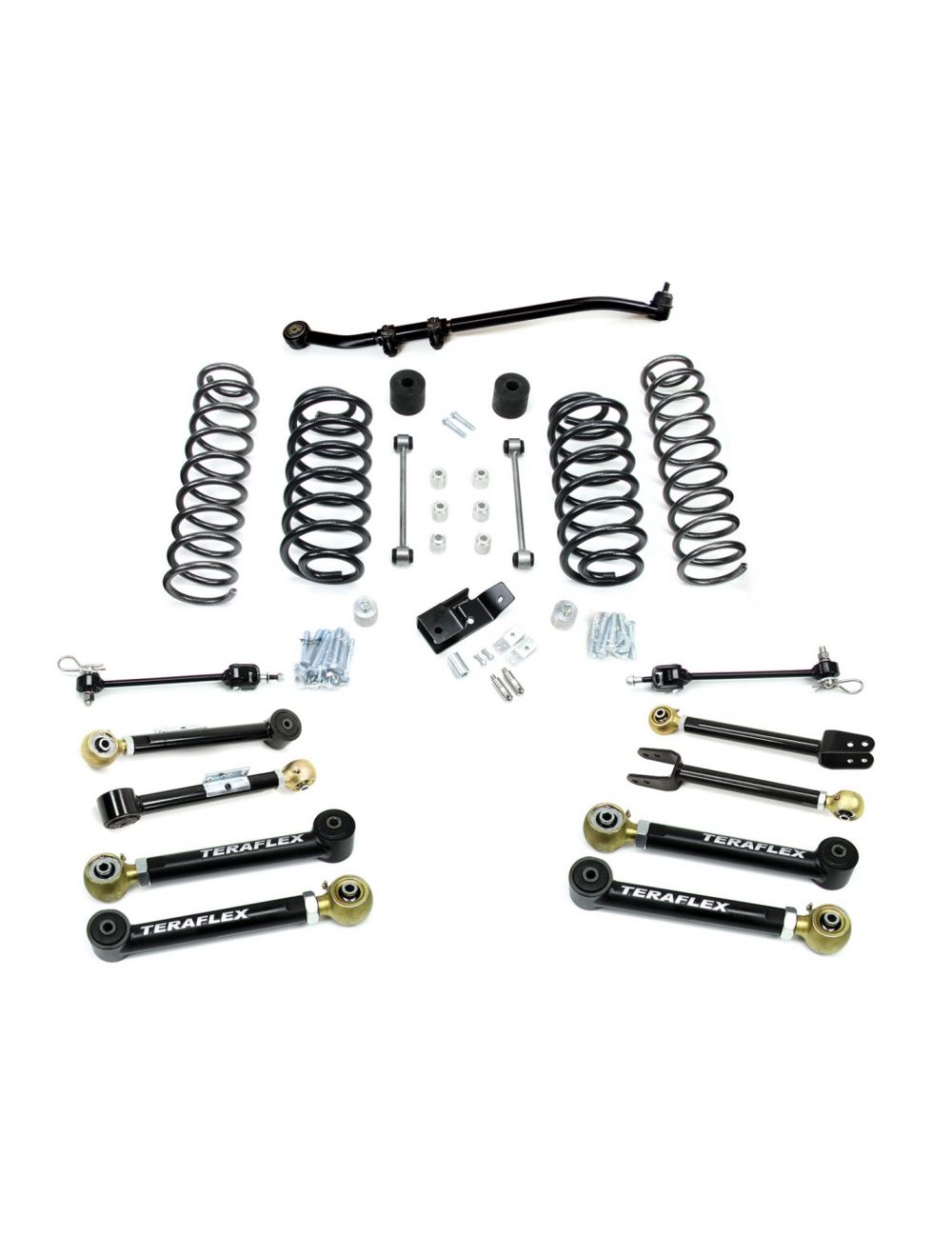 Jeep Wrangler TJ 1997-2006, TeraFlex 4in Suspension System with 8 Short Control Arms, No Shocks