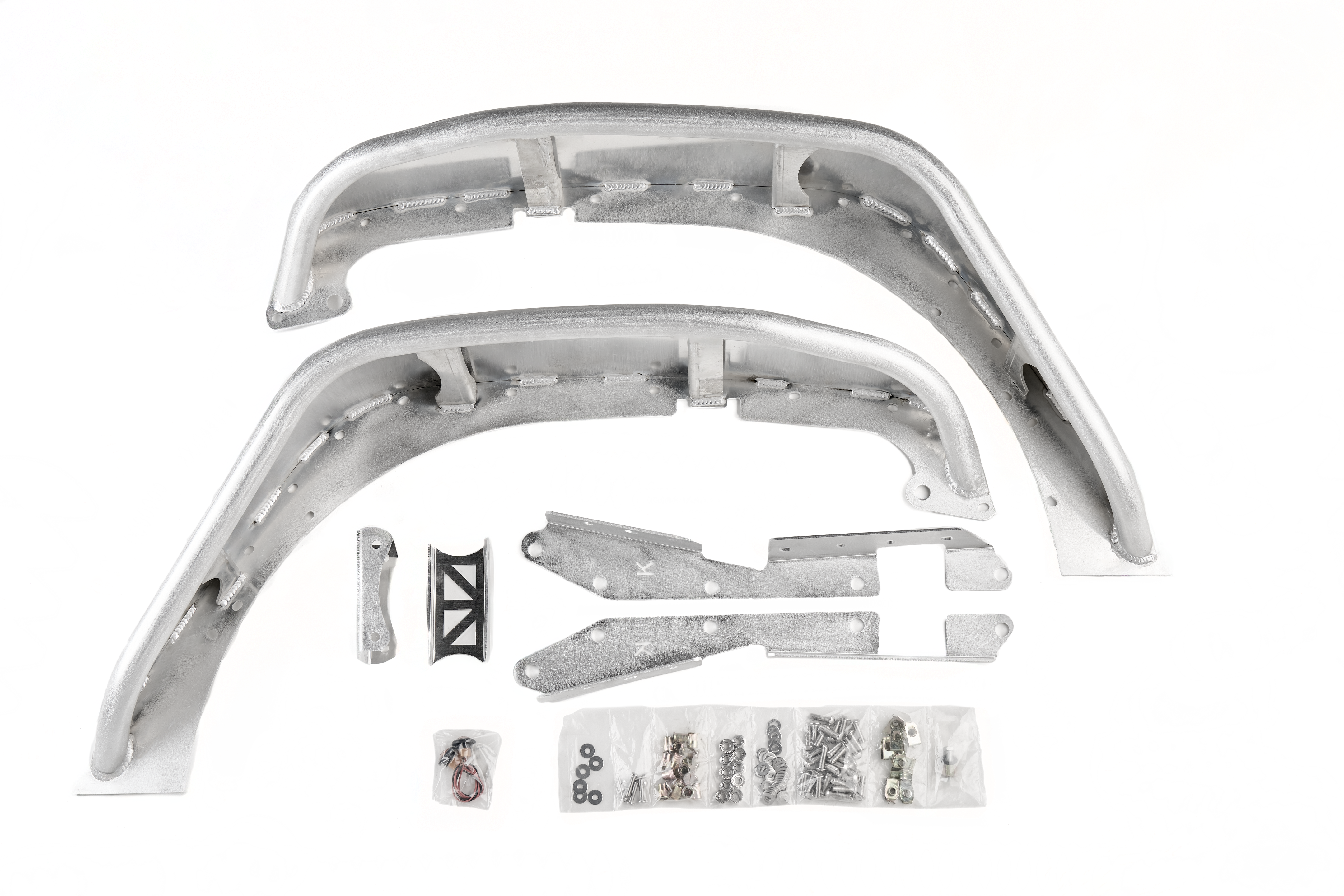 Jeep Wrangler JK 2007-2018, Combat Off Road Full Assault Aluminum Fender Kit, Front, Raw, view 4