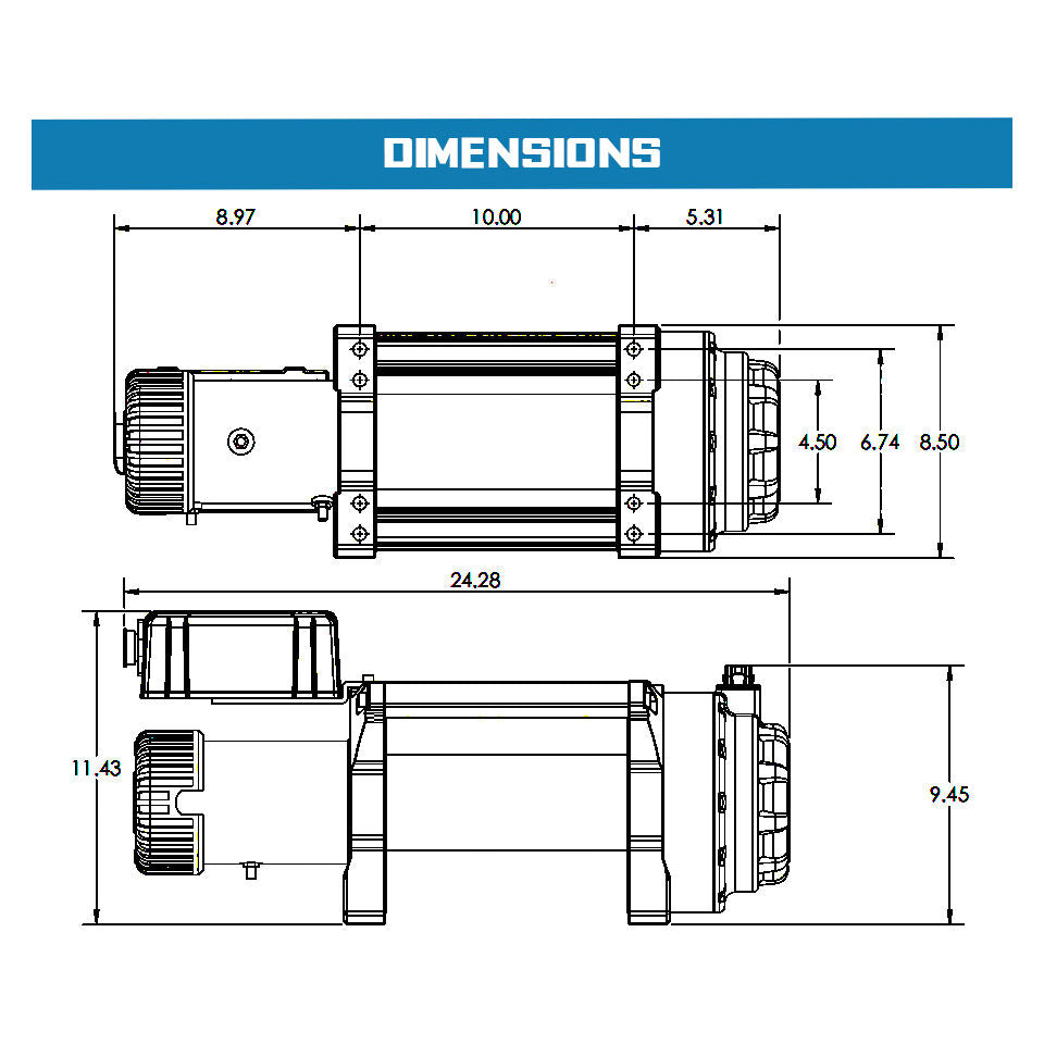 Superwinch Tiger Shark 18000 Winch, 18,000 lb, 12V DC, view 12