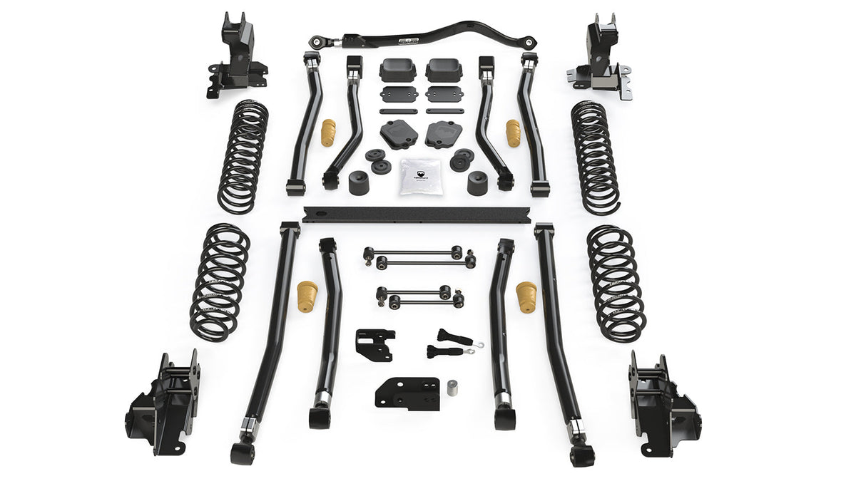 Jeep Wrangler JK/JL 4-Door 2007-2026, TeraFlex 3.5in Alpine CT3 Long Arm Suspension System, No Shocks