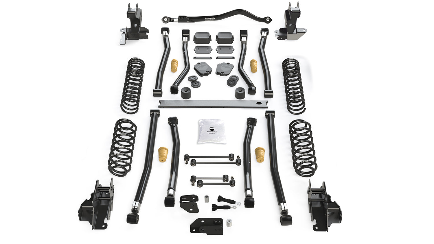 Jeep Wrangler JK/JL 2-Door 2007-2021, TeraFlex Alpine CT4 4.5in Long Arm Suspension System, No Shocks