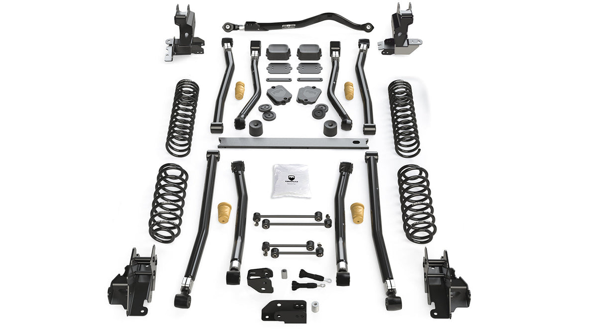 Jeep Wrangler JK/JL 2-Door 2007-2021, TeraFlex Alpine CT4 4.5in Long Arm Suspension System, No Shocks
