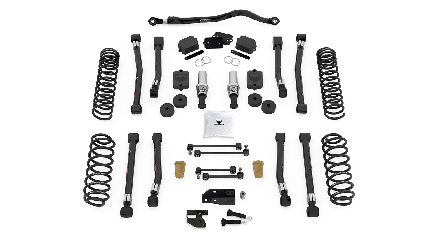 Jeep Wrangler JK/JL 4-Door 2007-2026, TeraFlex 3.5in Alpine RT3 Short Arm Suspension System, No Shocks