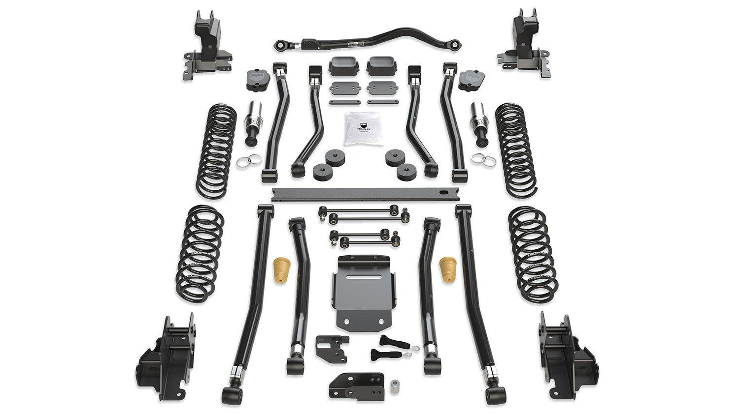 Jeep Wrangler JK/JL 4-Door 2007-2026, TeraFlex 3.5in Alpine RT3 Long Arm Suspension System, No Shocks