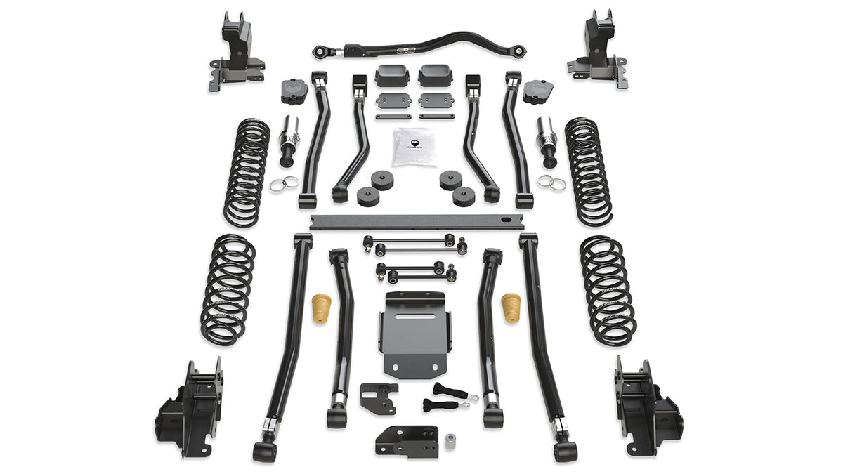 Jeep Wrangler JK/JL 4-Door 2007-2026, TeraFlex 3.5in Alpine RT3 Long Arm Suspension System, No Shocks