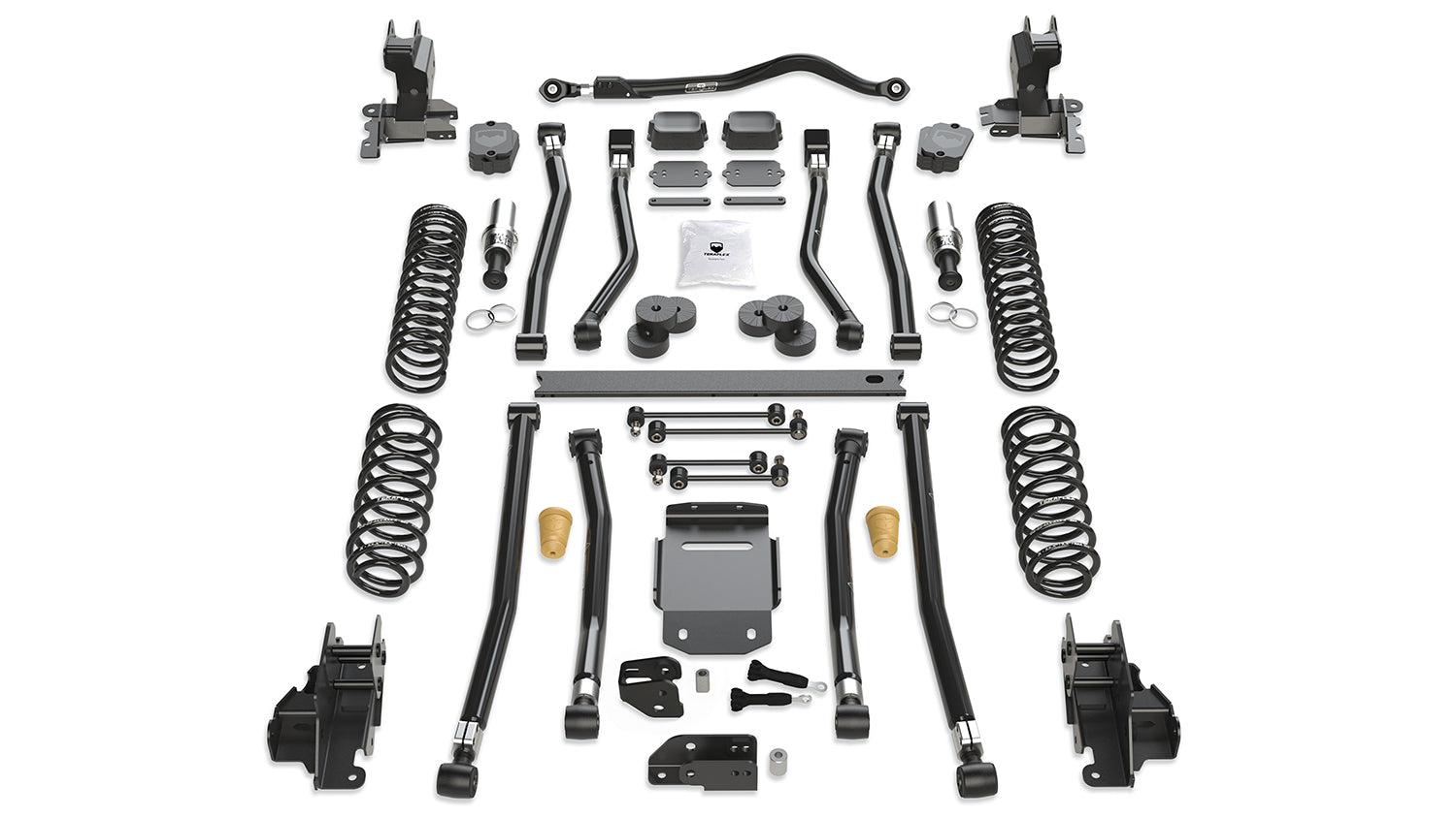 Jeep Wrangler JK/JL 4-Door 2007-2026, TeraFlex 4.5in Alpine RT4 Long Arm Suspension System, No Shocks