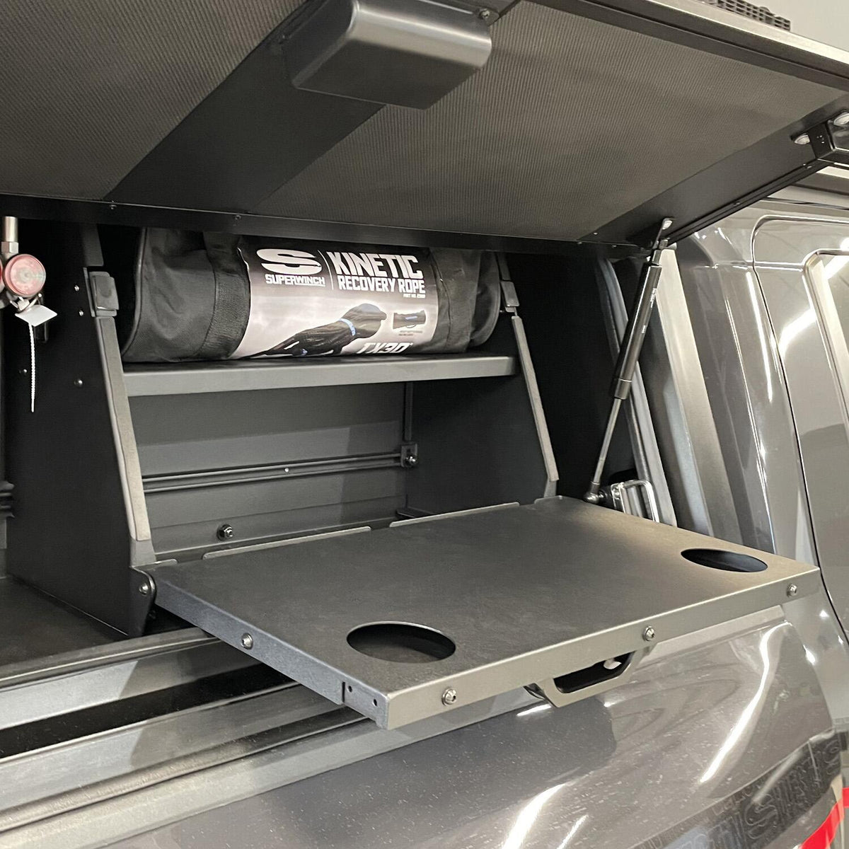 Chevrolet Colorado & Silverado 1500 & GMC Sierra 1500 & Toyota Tacoma & Tundra, Westin EXP Truck Cap Toolbox Shelf, Black, view 4