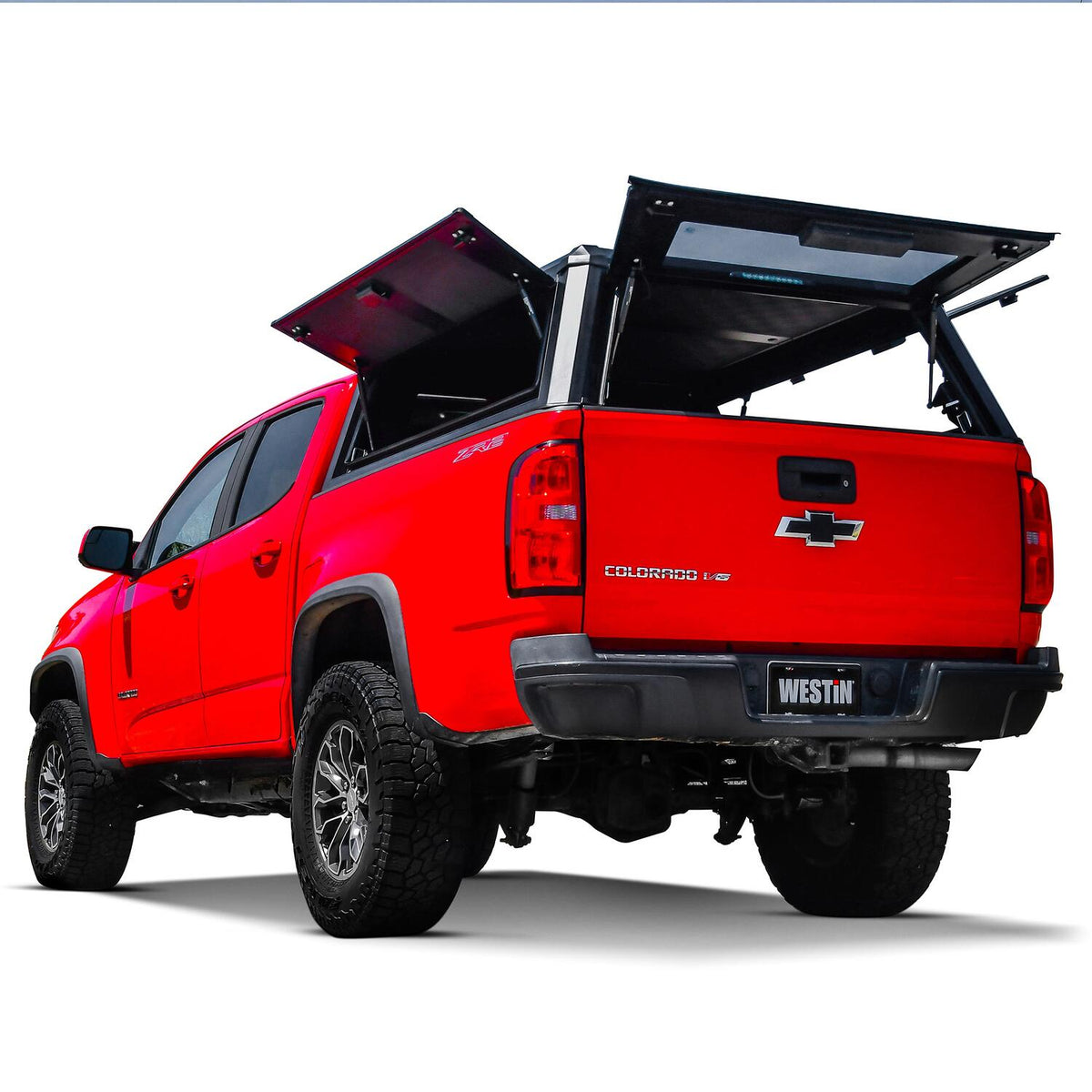 Chevrolet Colorado & GMC Canyon 2015-2022, Westin EXP Truck Cap, Solid Front Glass, Matte Black, view 16