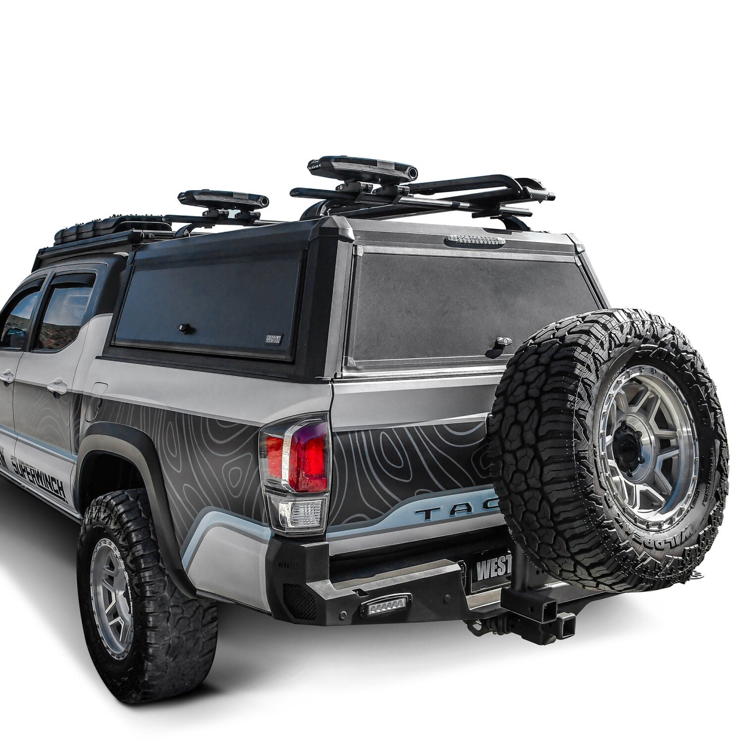 Toyota Tacoma 3rd Gen 2016-2023, Westin EXP Truck Cap With Sliding Front Glass, 60.5in Bed, Matte Black, view 6