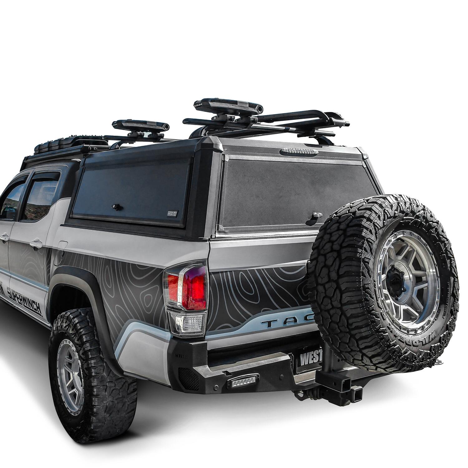 Toyota Tacoma 3rd Gen 2016-2023, Westin EXP Truck Cap with Solid Front Glass, 60.5in Bed, Matte Black, view 11