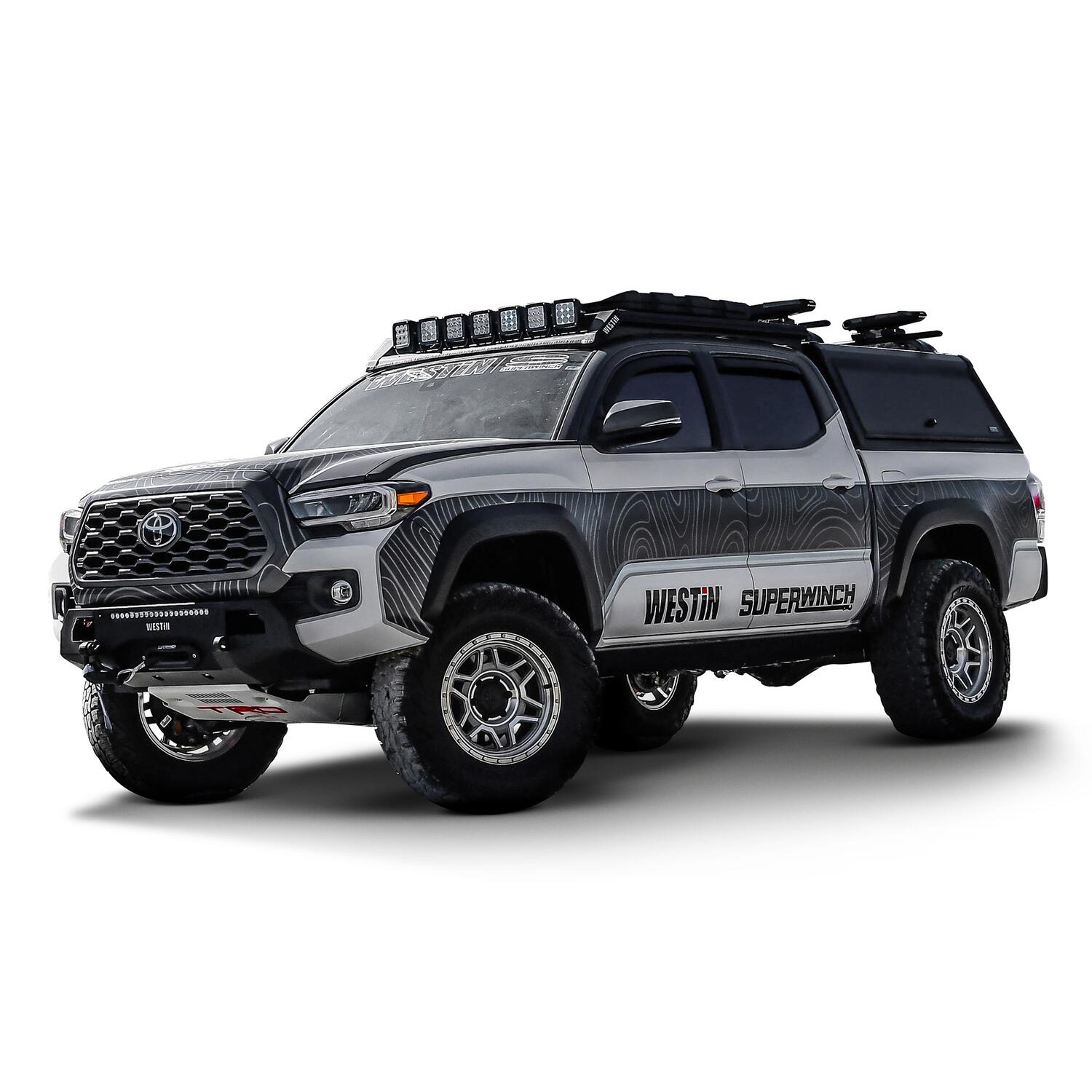 Toyota Tacoma 3rd Gen 2016-2023, Westin EXP Truck Cap with Solid Front Glass, 60.5in Bed, Matte Black, view 13