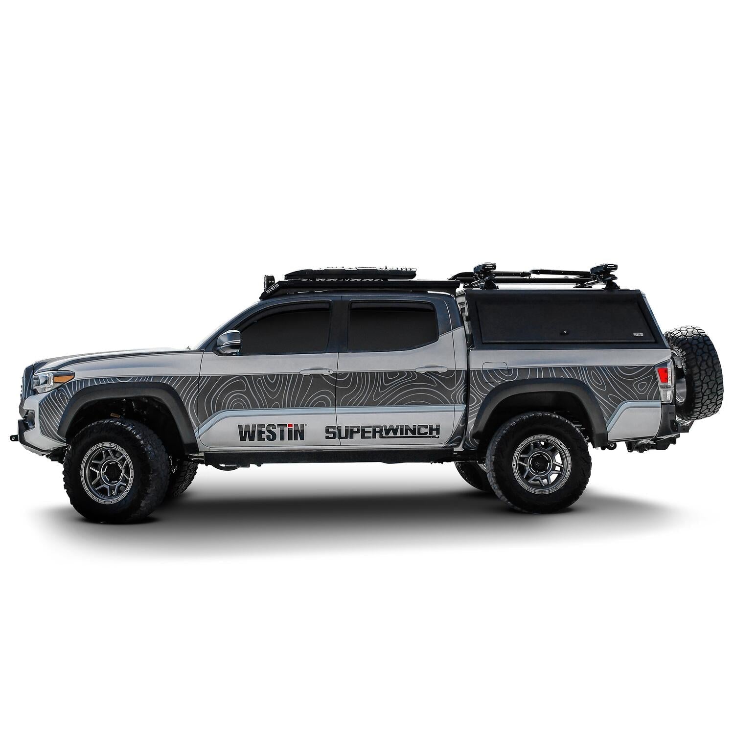 Toyota Tacoma 3rd Gen 2016-2023, Westin EXP Truck Cap with Solid Front Glass, 60.5in Bed, Matte Black, view 14