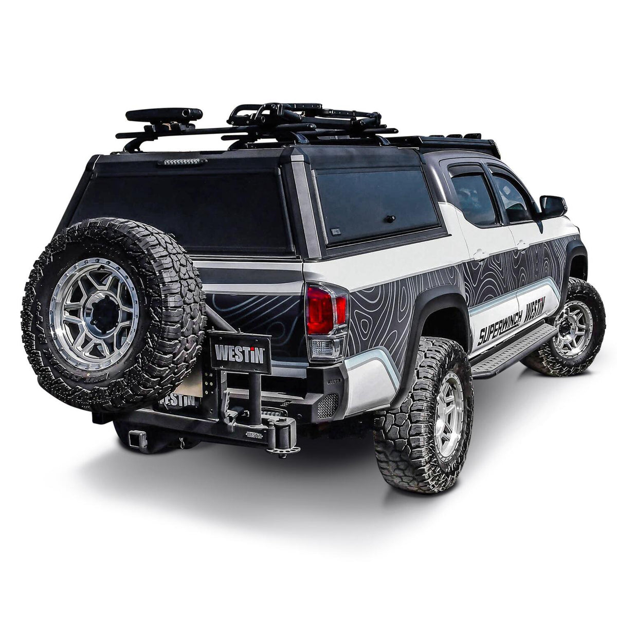 Toyota Tacoma 3rd Gen 2016-2023, Westin EXP Truck Cap with Solid Front Glass, 60.5in Bed, Matte Black
