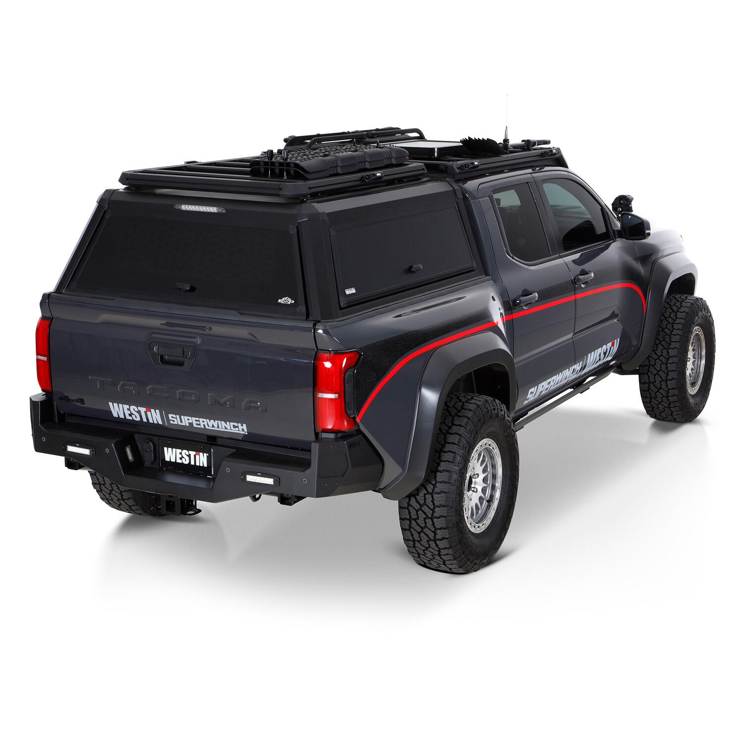 Toyota Tacoma 4th Gen 2024-2026, Westin EXP Truck Cap with Solid Front Glass, 60.3in Bed, Matte Black, view 11