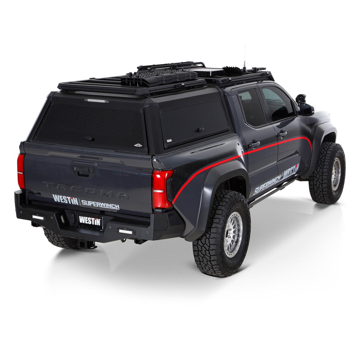 Toyota Tacoma 4th Gen 2024-2026, Westin EXP Truck Cap with Solid Front Glass, 60.3in Bed, Matte Black, view 11