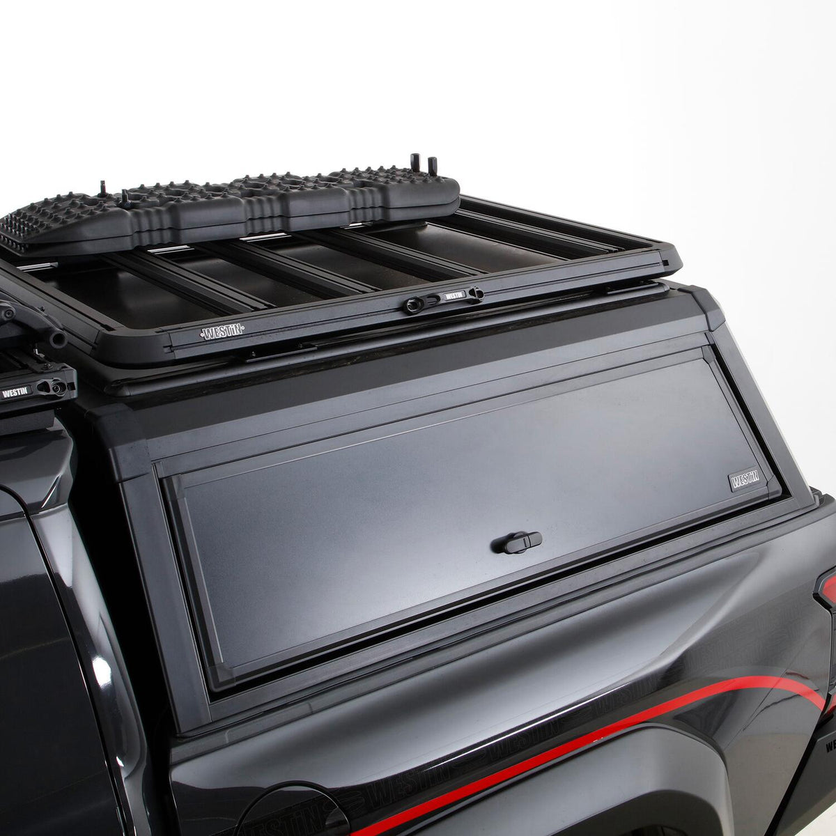 Toyota Tacoma 4th Gen 2024-2026, Westin EXP Truck Cap with Solid Front Glass, 60.3in Bed, Matte Black, view 15