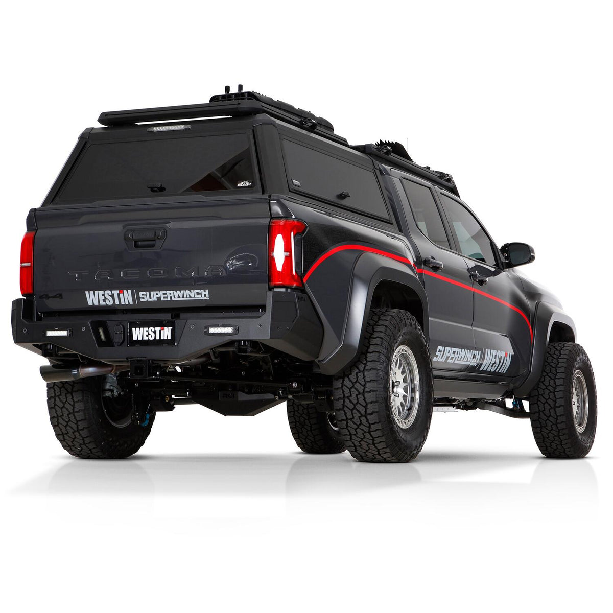 Toyota Tacoma 4th Gen 2024-2026, Westin EXP Truck Cap with Solid Front Glass, 60.3in Bed, Matte Black, view 19