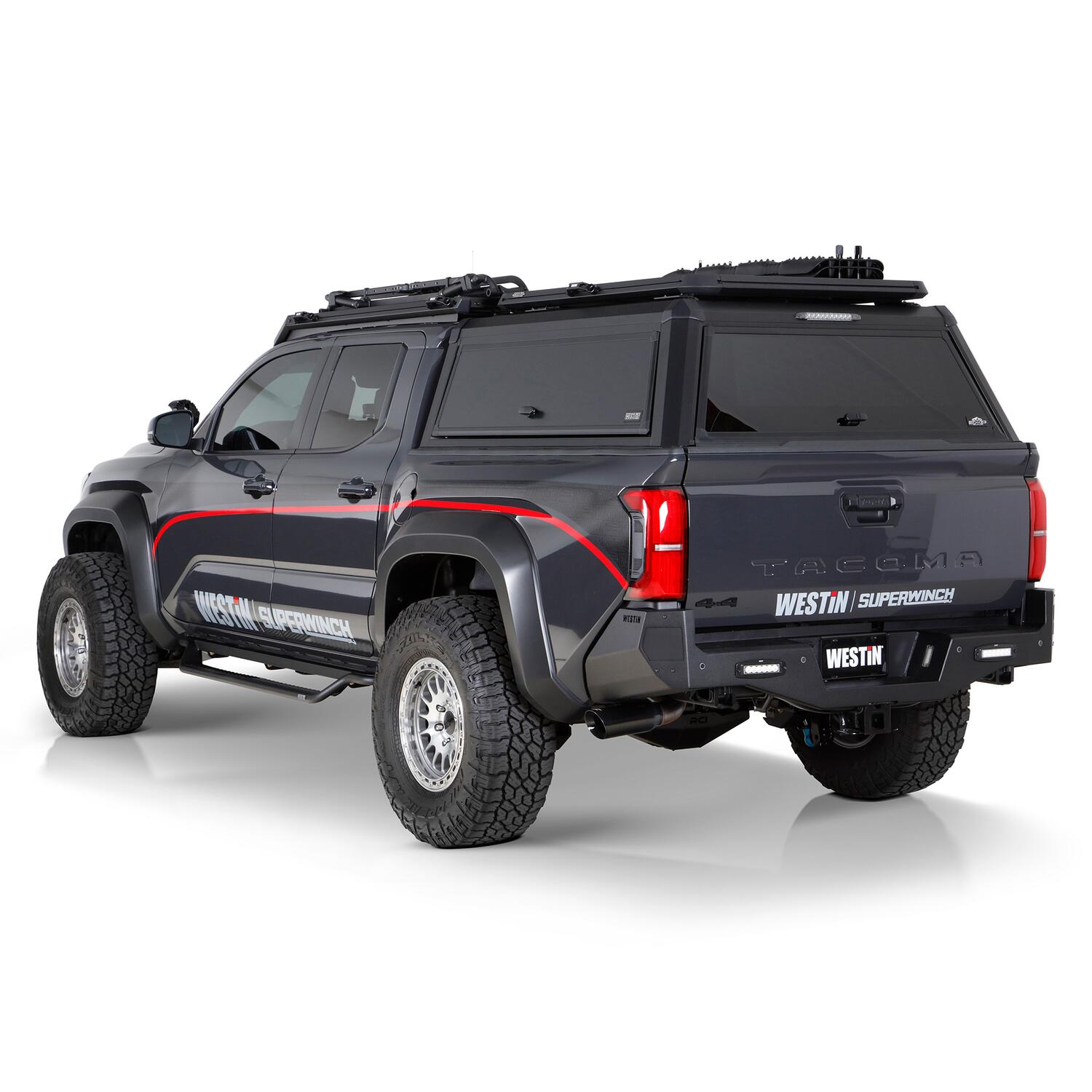Toyota Tacoma 4th Gen 2024-2026, Westin EXP Truck Cap with Solid Front Glass, 60.3in Bed, Matte Black