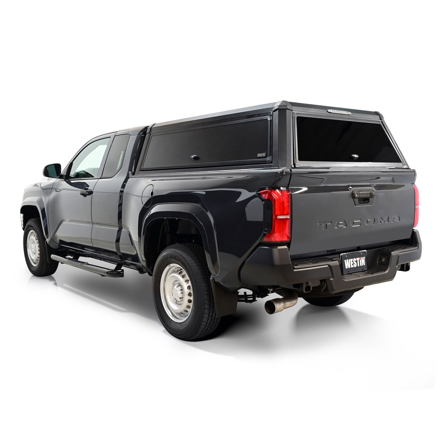 Toyota Tacoma 4th Gen 2024-2026, Westin EXP Truck Cap With Sliding Front Glass, 73.5in Bed, Matte Black, view 5