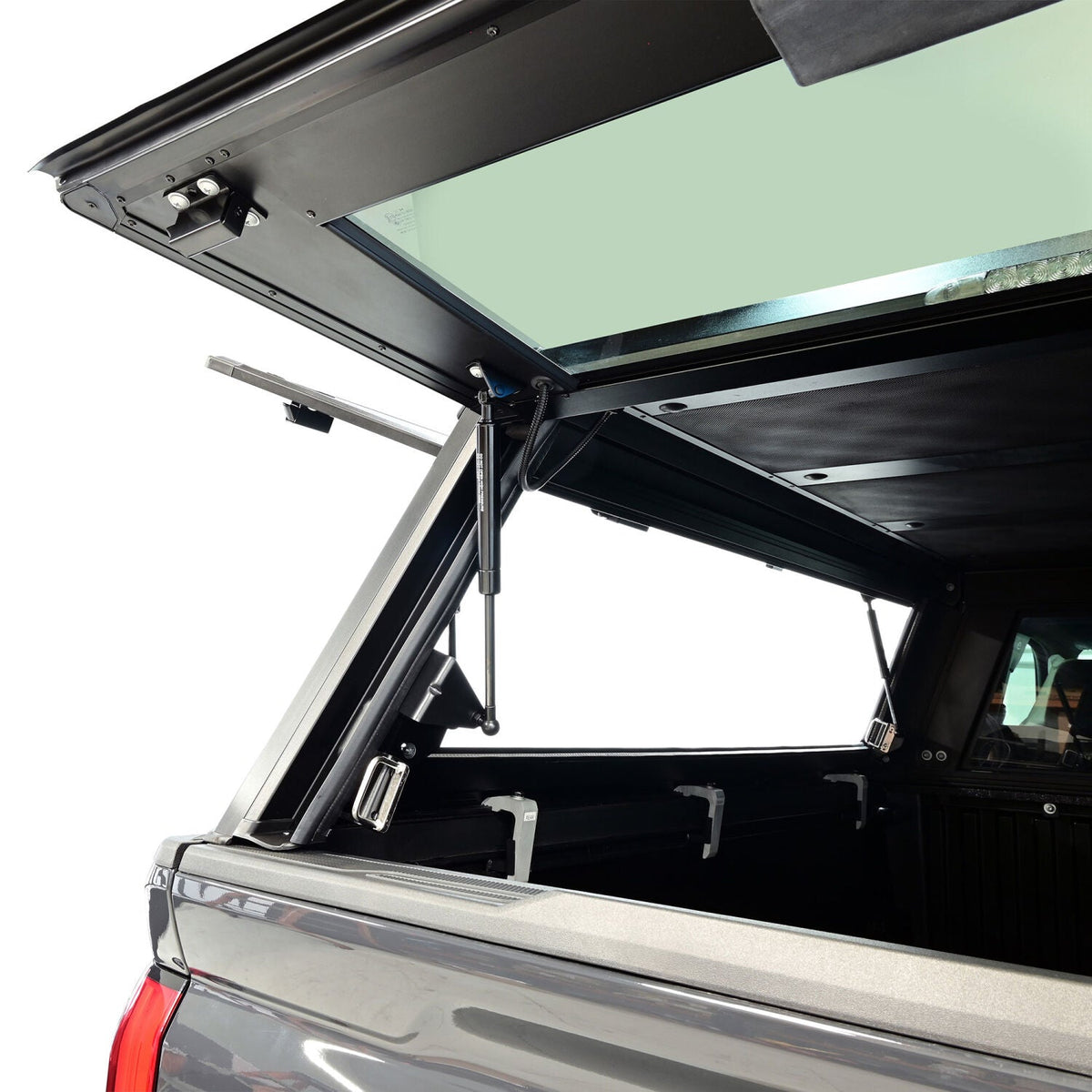 Toyota Tacoma 4th Gen 2024-2026, Westin EXP Truck Cap With Sliding Front Glass, 73.5in Bed, Matte Black, view 8