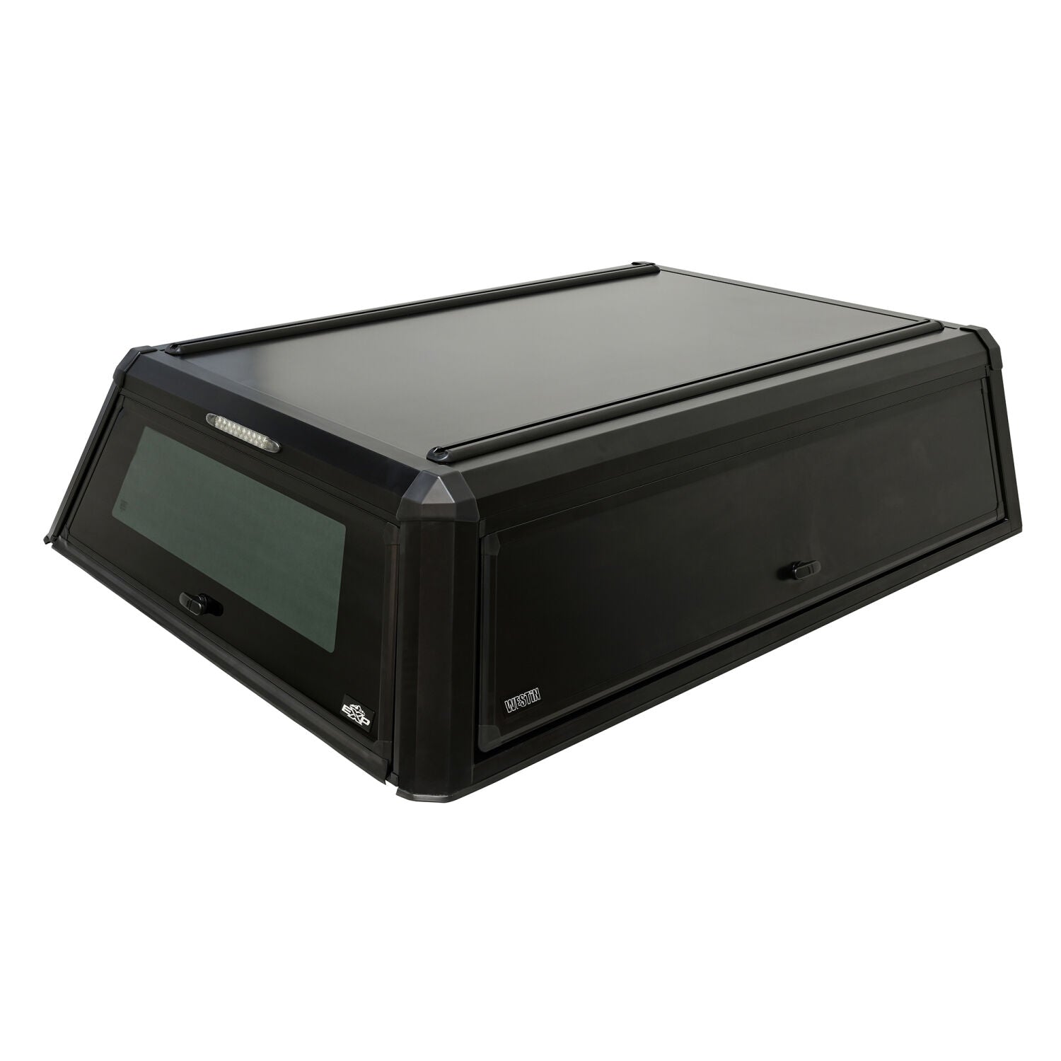 Toyota Tundra 2nd Gen 2007-2021 66.7in Bed, Westin EXP Truck Cap with Sliding Front Glass, Matte Black, view 3