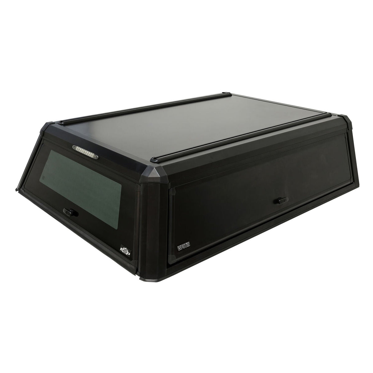 Chevrolet Silverado 2500 HD/3500 HD & GMC Sierra 2500 HD/3500 HD 2020-2026, Westin EXP Truck Cap with Sliding Front Glass, 82.2in Bed, Matte Black, view 2