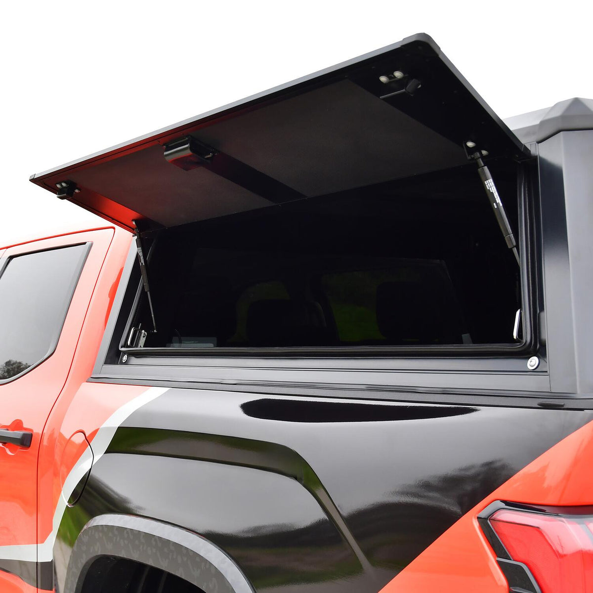 Toyota Tundra 3rd Gen 2022-2026, Westin EXP Truck Cap with Solid Front Glass, 66.7in Bed, Matte Black, view 15