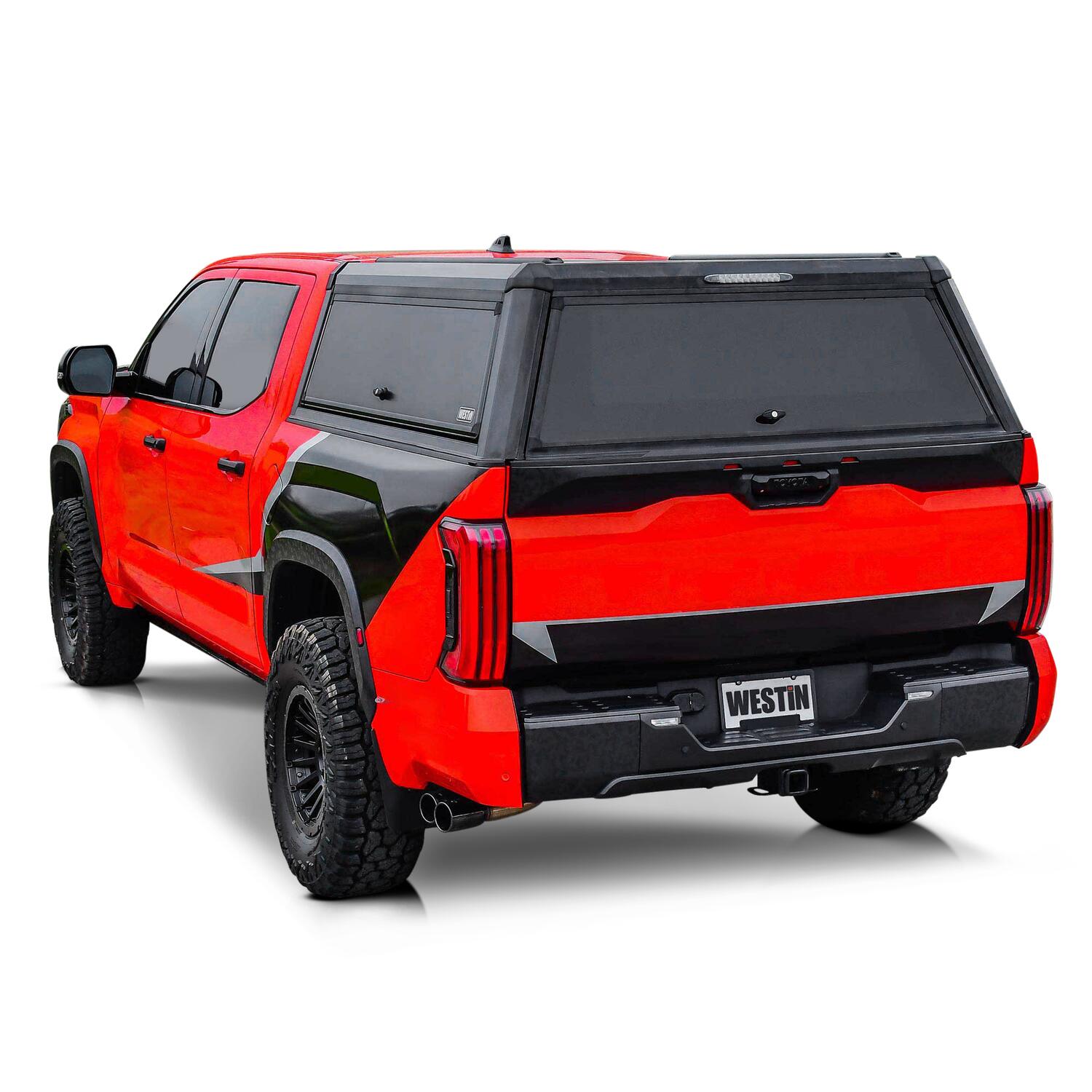 Toyota Tundra 3rd Gen 2022-2026, Westin EXP Truck Cap with Solid Front Glass, 66.7in Bed, Matte Black