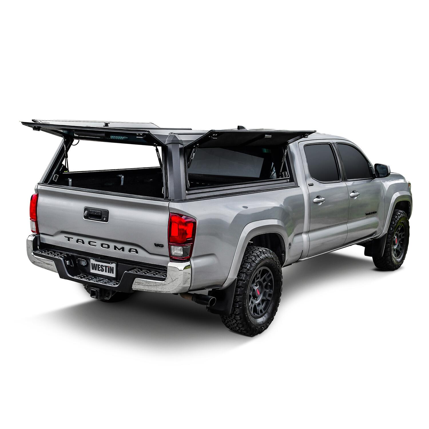 Toyota Tacoma 3rd Gen 2016-2023, Westin EXP Truck Cap with Solid Front Glass, 73.7in Bed, Matte Black, view 13