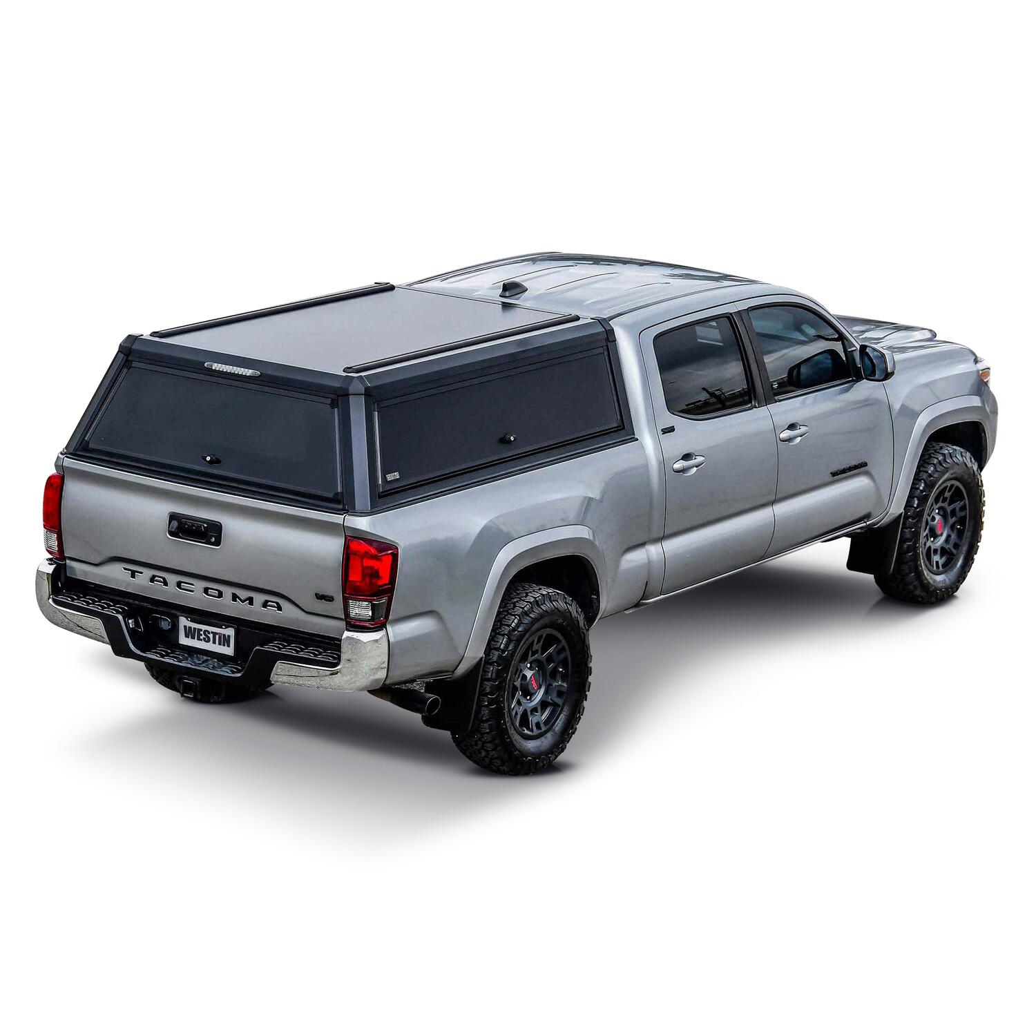Toyota Tacoma 3rd Gen 2016-2023, Westin EXP Truck Cap with Solid Front Glass, 73.7in Bed, Matte Black