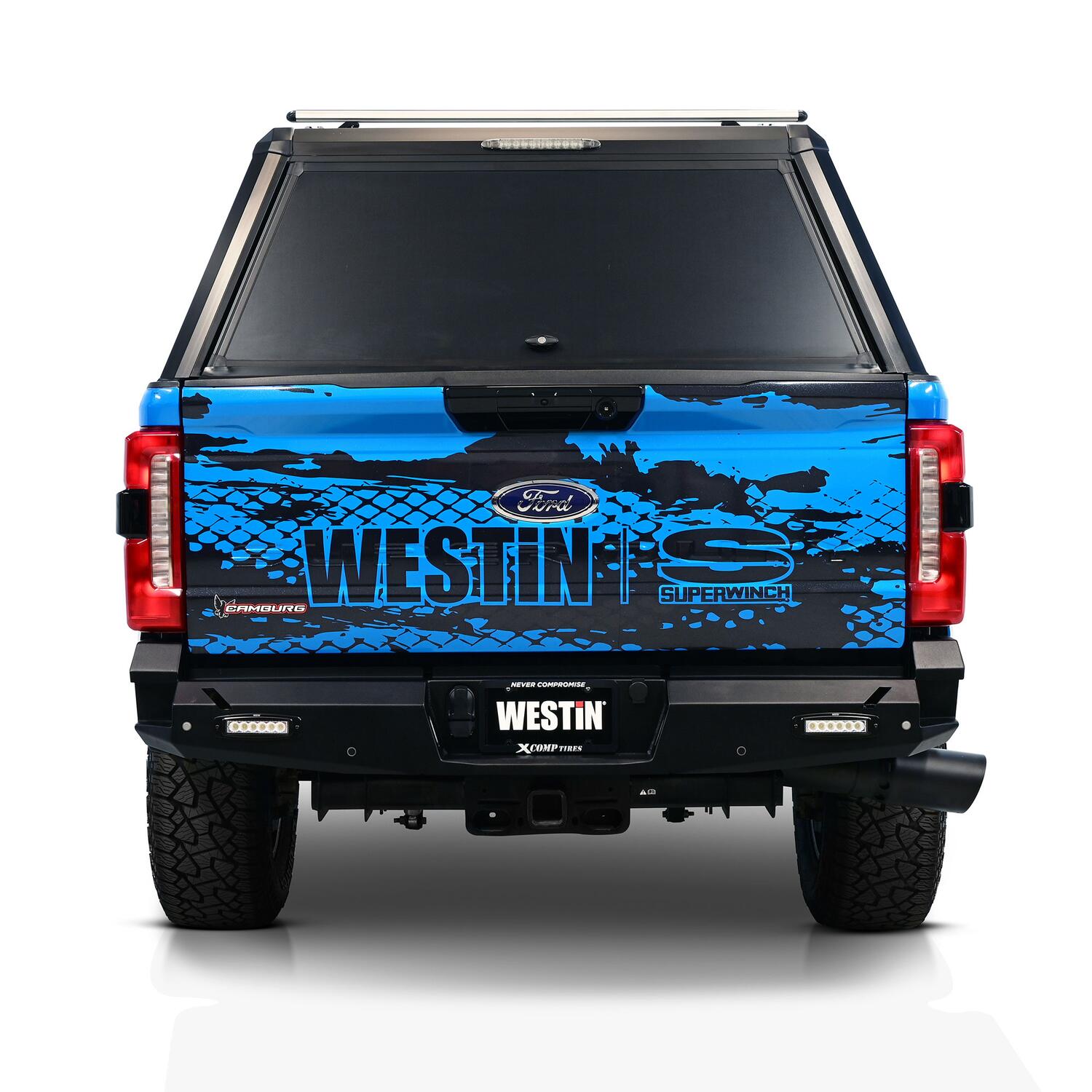 Ford F-250/F-350 Super Duty 2023-2026, Westin EXP Truck Cap with Solid Front Glass, 81.9in Bed, Matte Black, view 11
