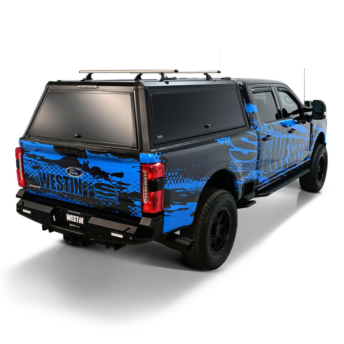 Ford F-250/F-350 Super Duty 2023-2026, Westin EXP Truck Cap with Solid Front Glass, 81.9in Bed, Matte Black, view 13