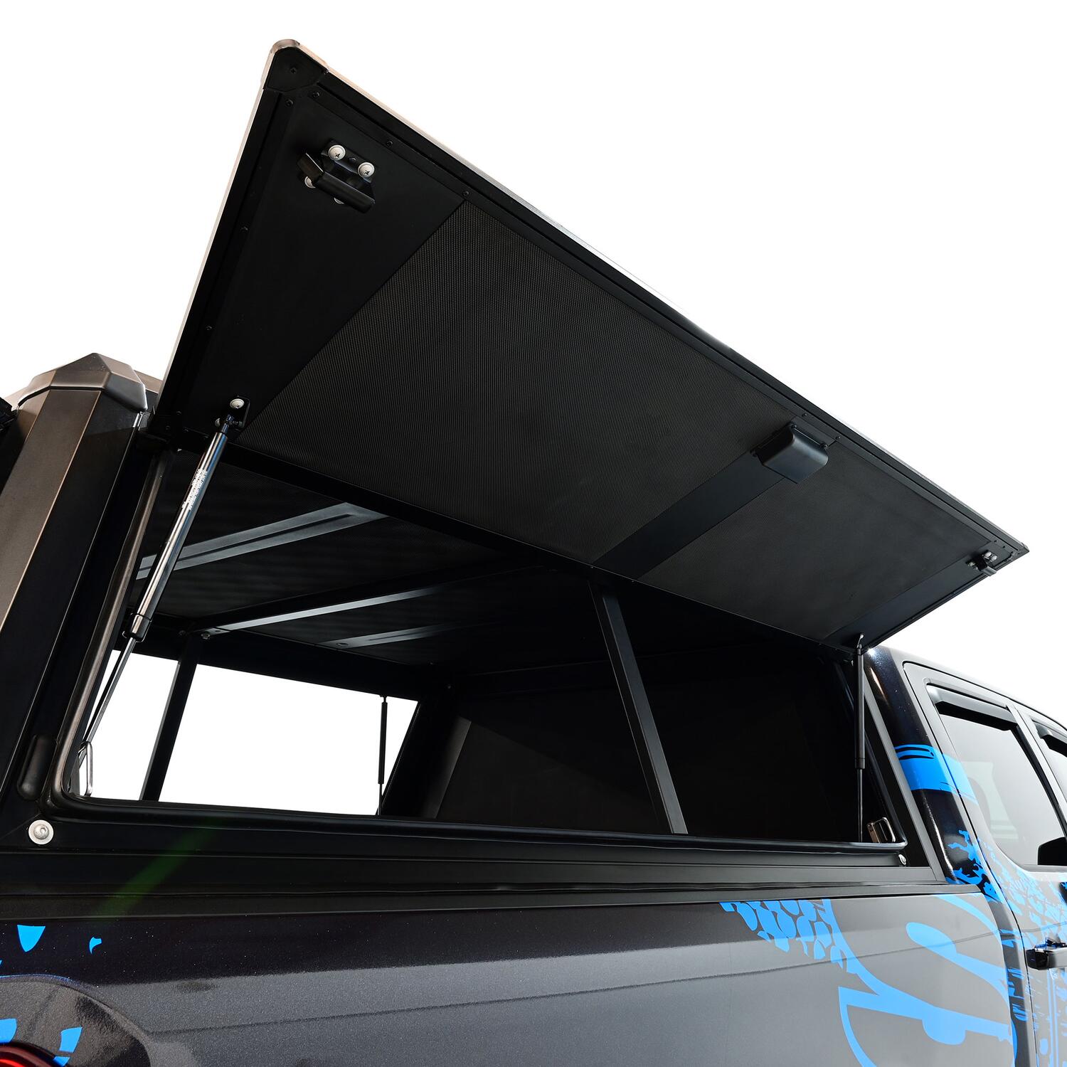 Ford F-250/F-350 Super Duty 2023-2026, Westin EXP Truck Cap with Solid Front Glass, 81.9in Bed, Matte Black, view 17