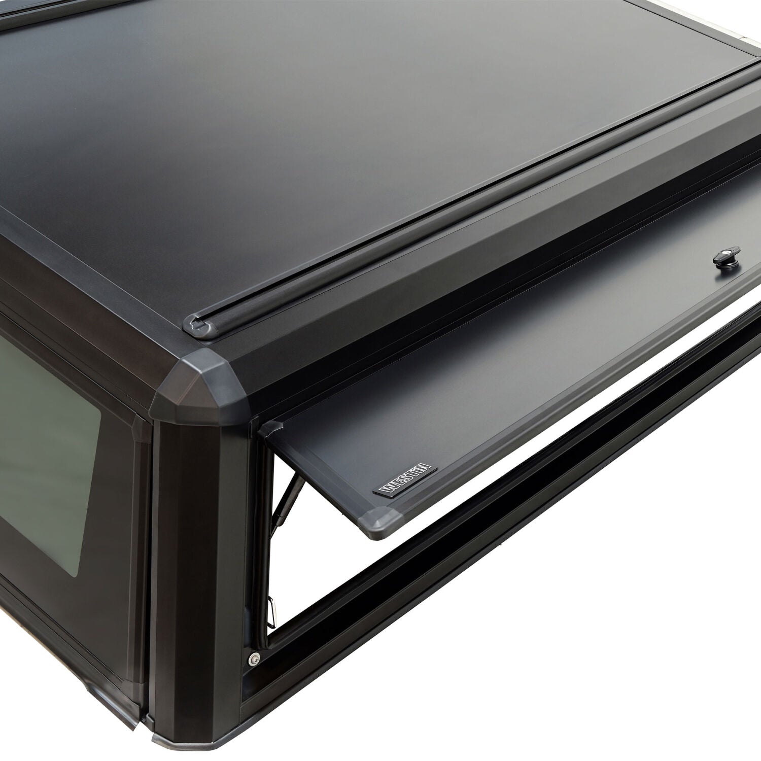 Ford F-250/F-350 Super Duty 2023-2026, Westin EXP Truck Cap with Solid Front Glass, 81.9in Bed, Matte Black, view 5