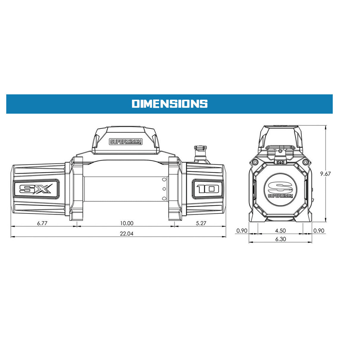 Superwinch SX10 Winch, 10,000 lb, 12V DC, view 21