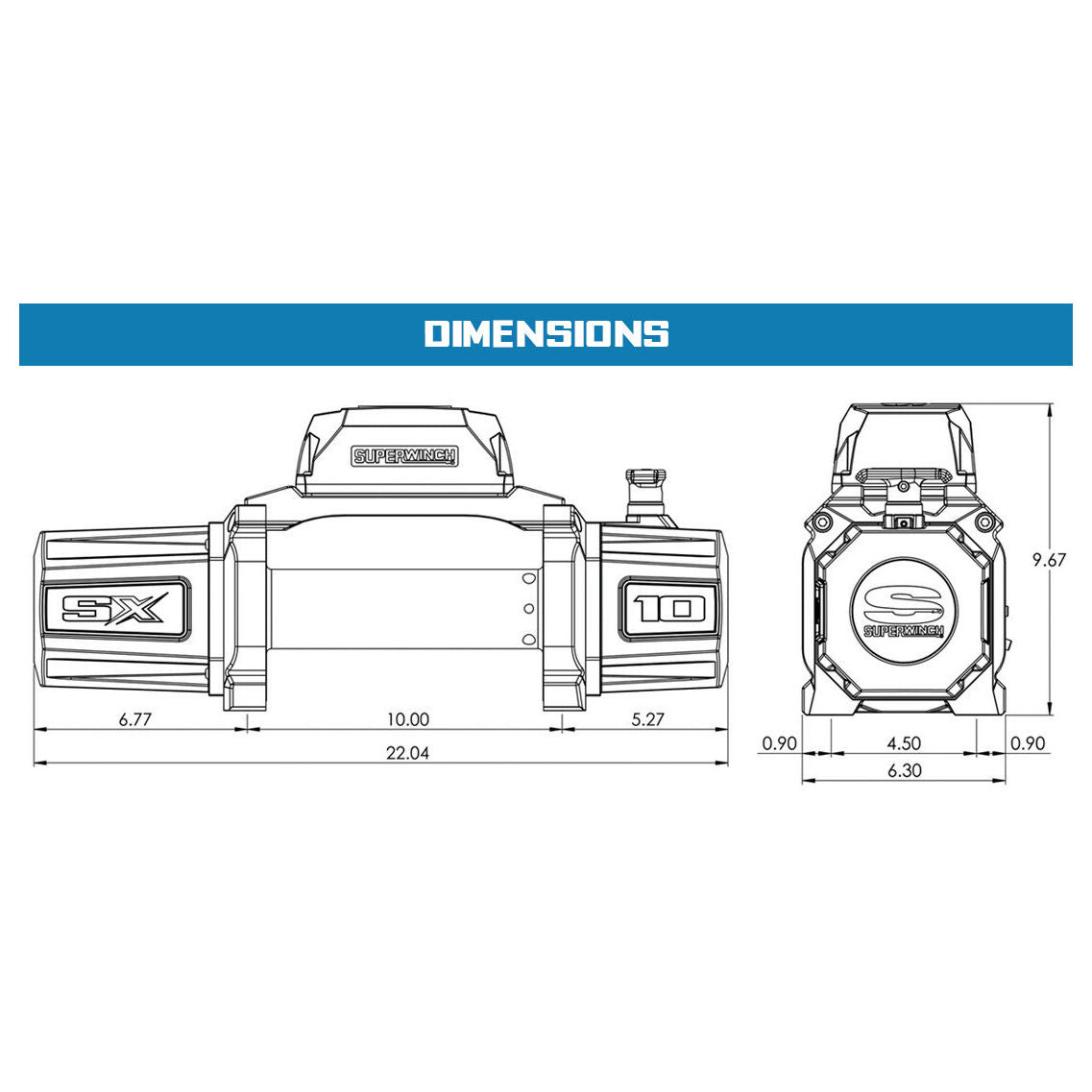 Superwinch SX10 Winch, 10,000 lb, 12V DC, view 54