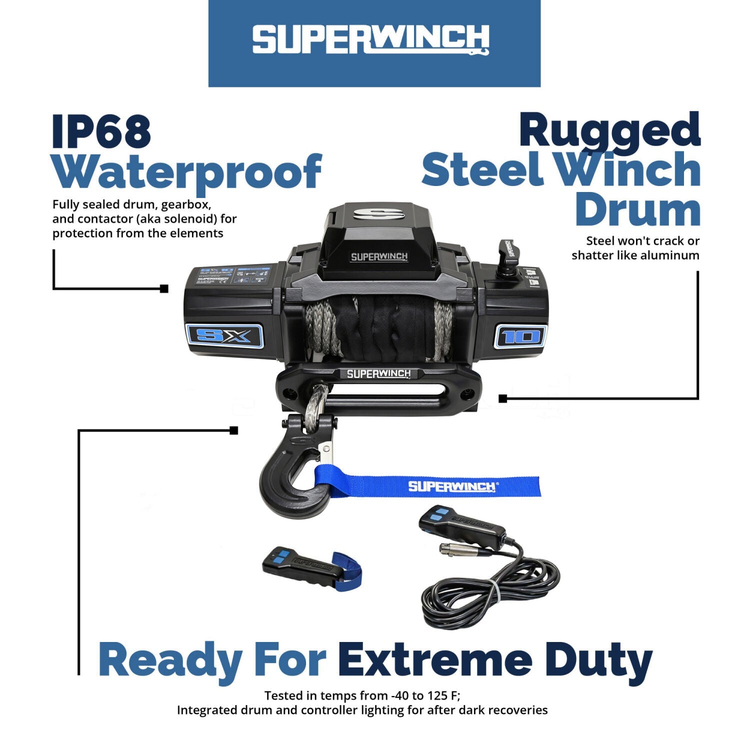 Superwinch SX10 Winch, 10,000 lb, 12V DC, view 55
