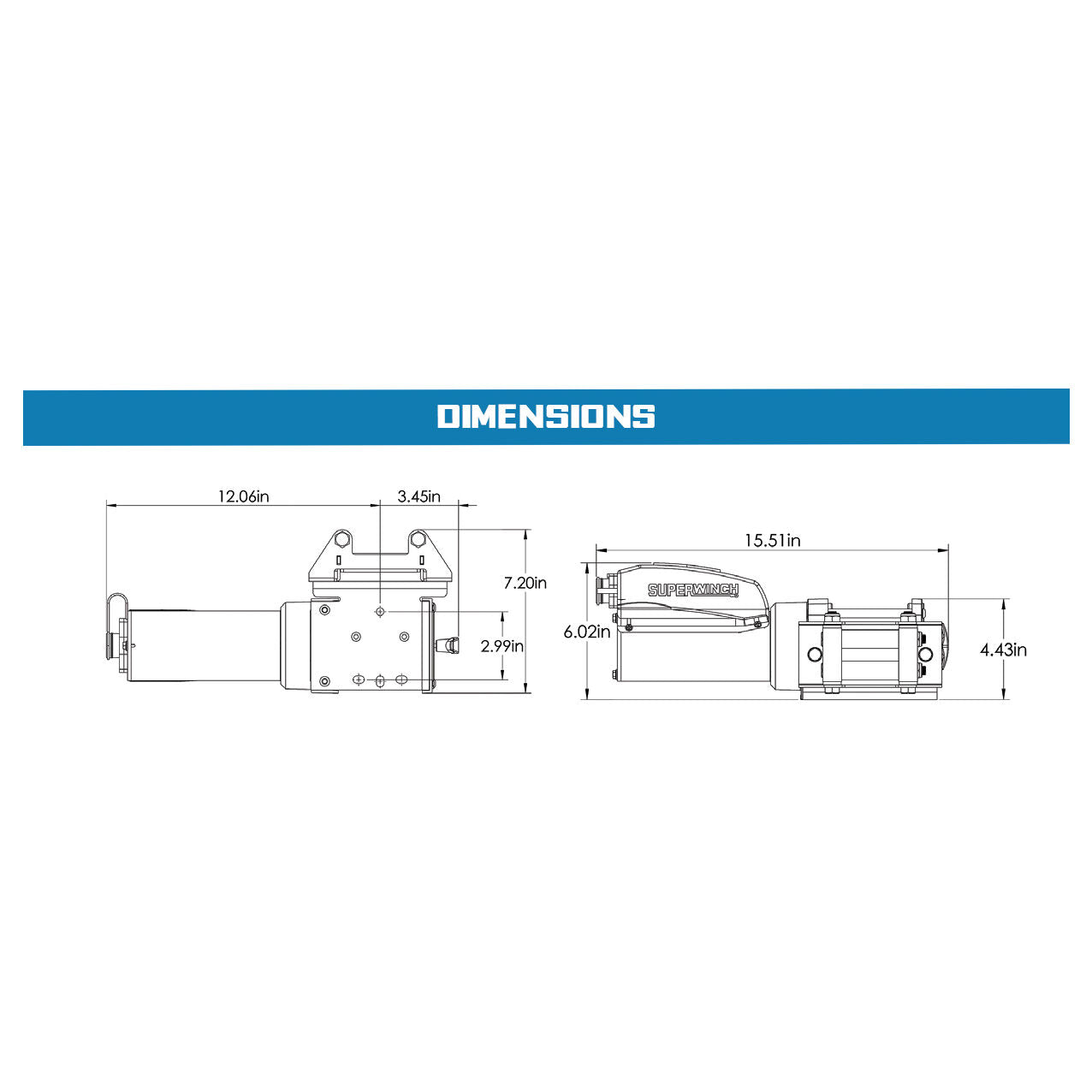 Superwinch AC 1500 Winch, 1,500 lb, 120V AC, view 10