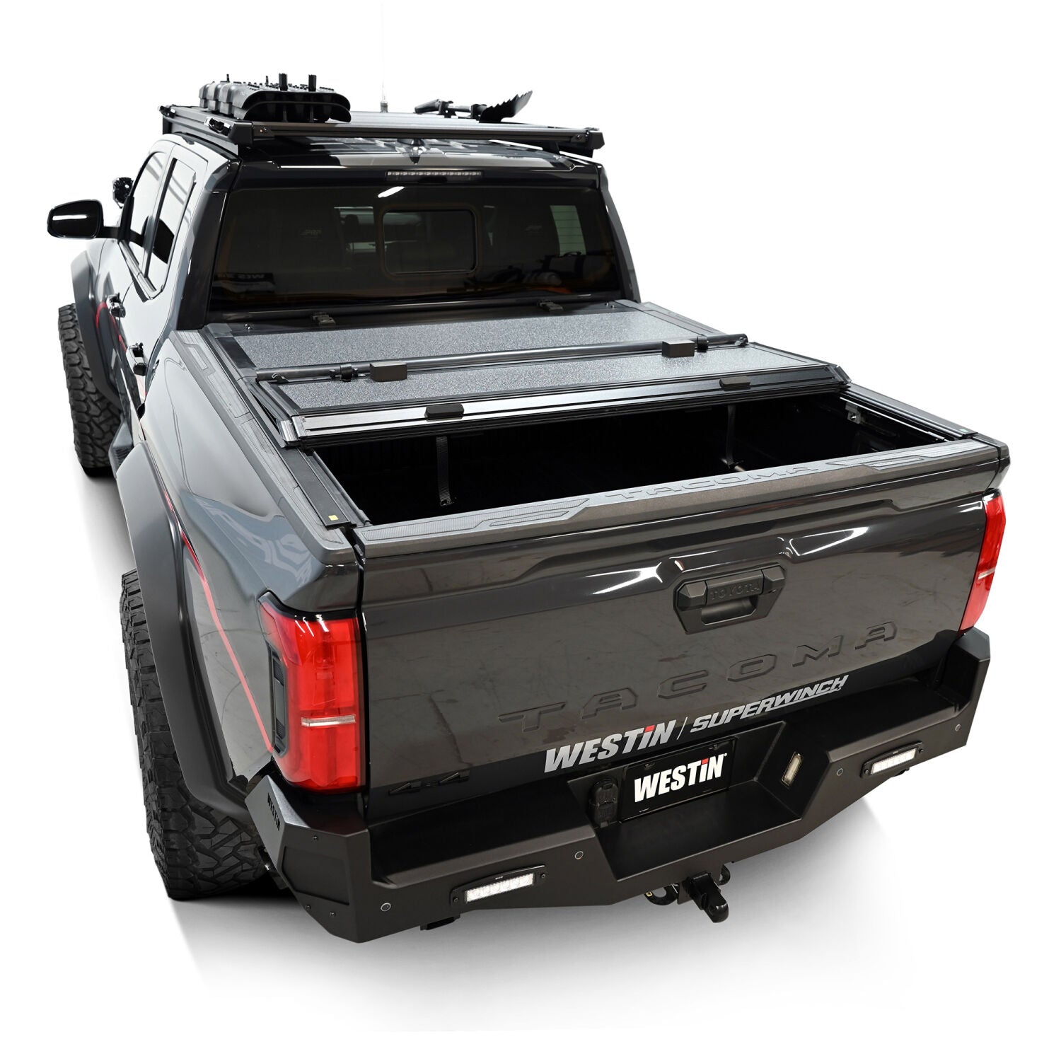 Toyota Tacoma 4th Gen 2024-2026, Westin Hard Tri-Fold Tonneau Cover, 60.3in Bed, Black, view 16