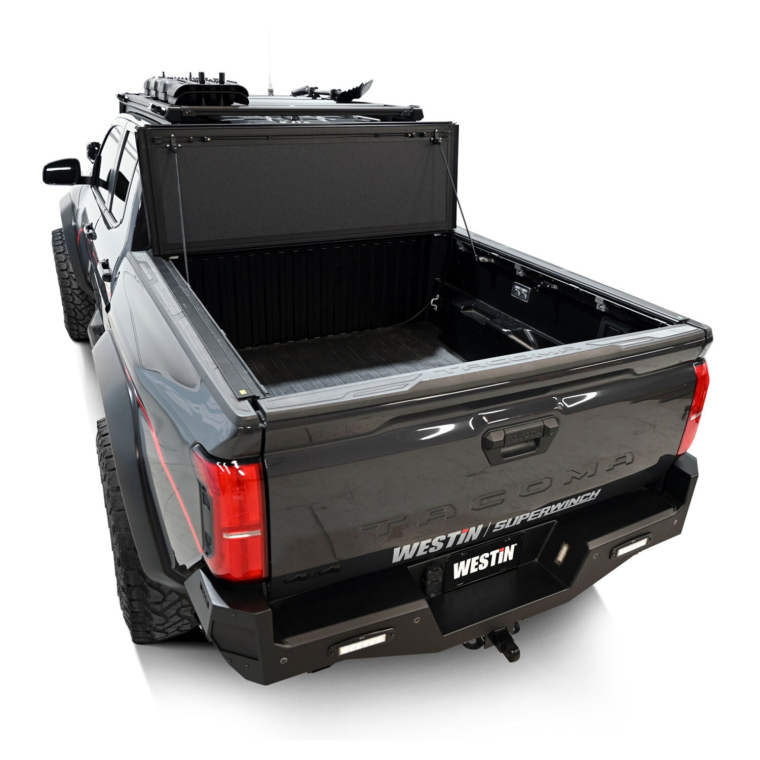 Toyota Tacoma 4th Gen 2024-2026, Westin Hard Tri-Fold Tonneau Cover, 60.3in Bed, Black, view 18