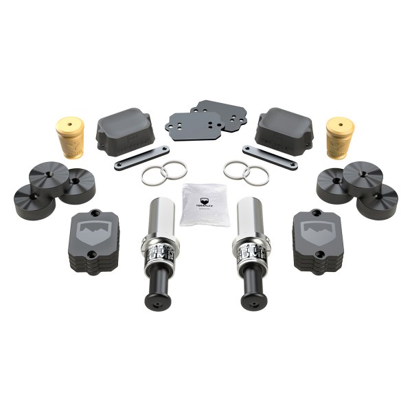 Jeep Wrangler JK/JL 2007-2026, TeraFlex 3in-Stroke SpeedBump and Progressive Bump Stop Kit, Front and Rear, 4.5in Lift