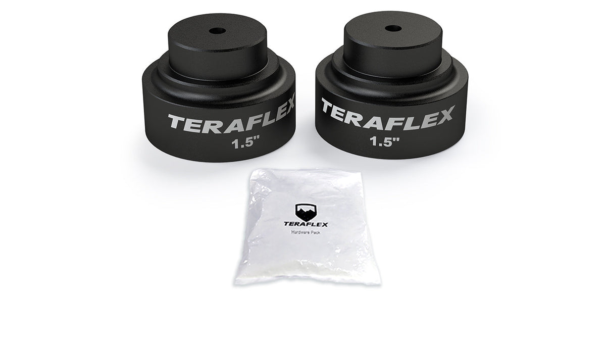 Jeep Wrangler JK 2007-2018 & Gladiator JT 2020-2026, TeraFlex 1.5in Bump Stop Strike Pad Extension Kit, Rear Upper