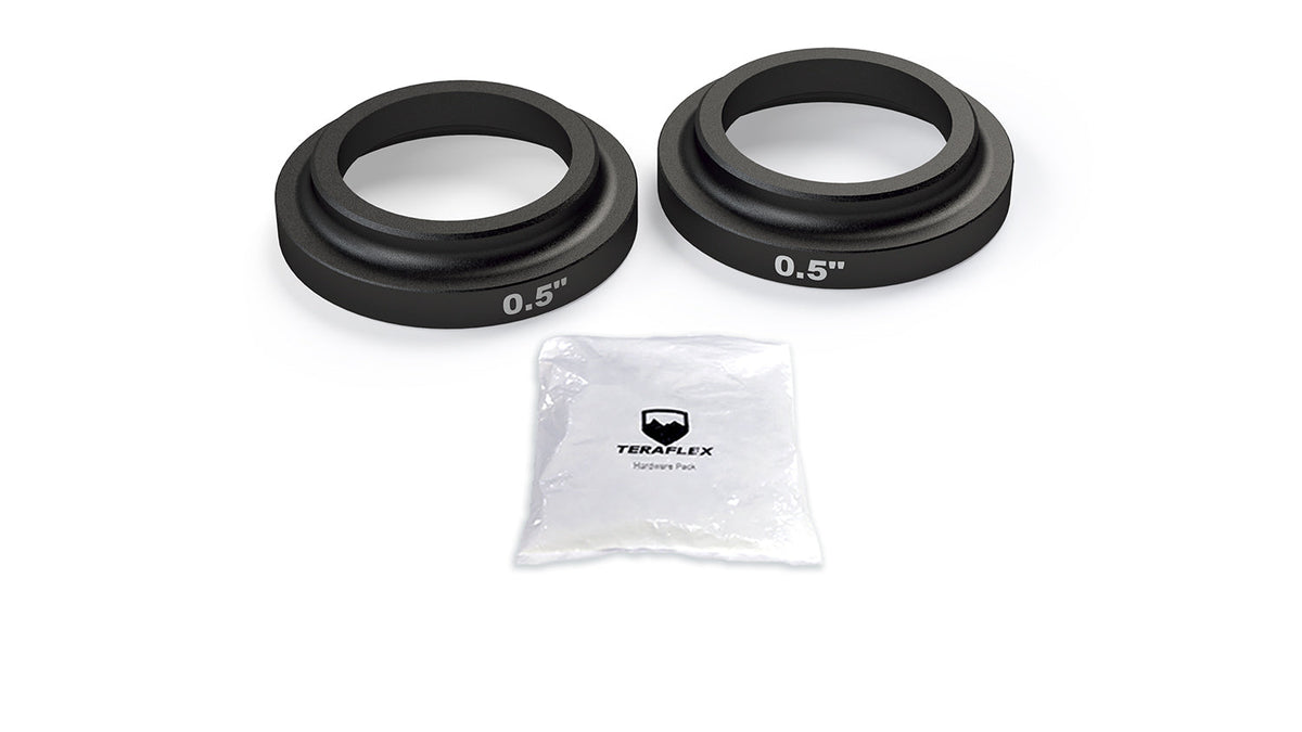 Jeep Wrangler JK 2007-2018 & Gladiator JT 2020-2026, TeraFlex 0.5in Bump Stop Strike Pad Shim Kit, view 2