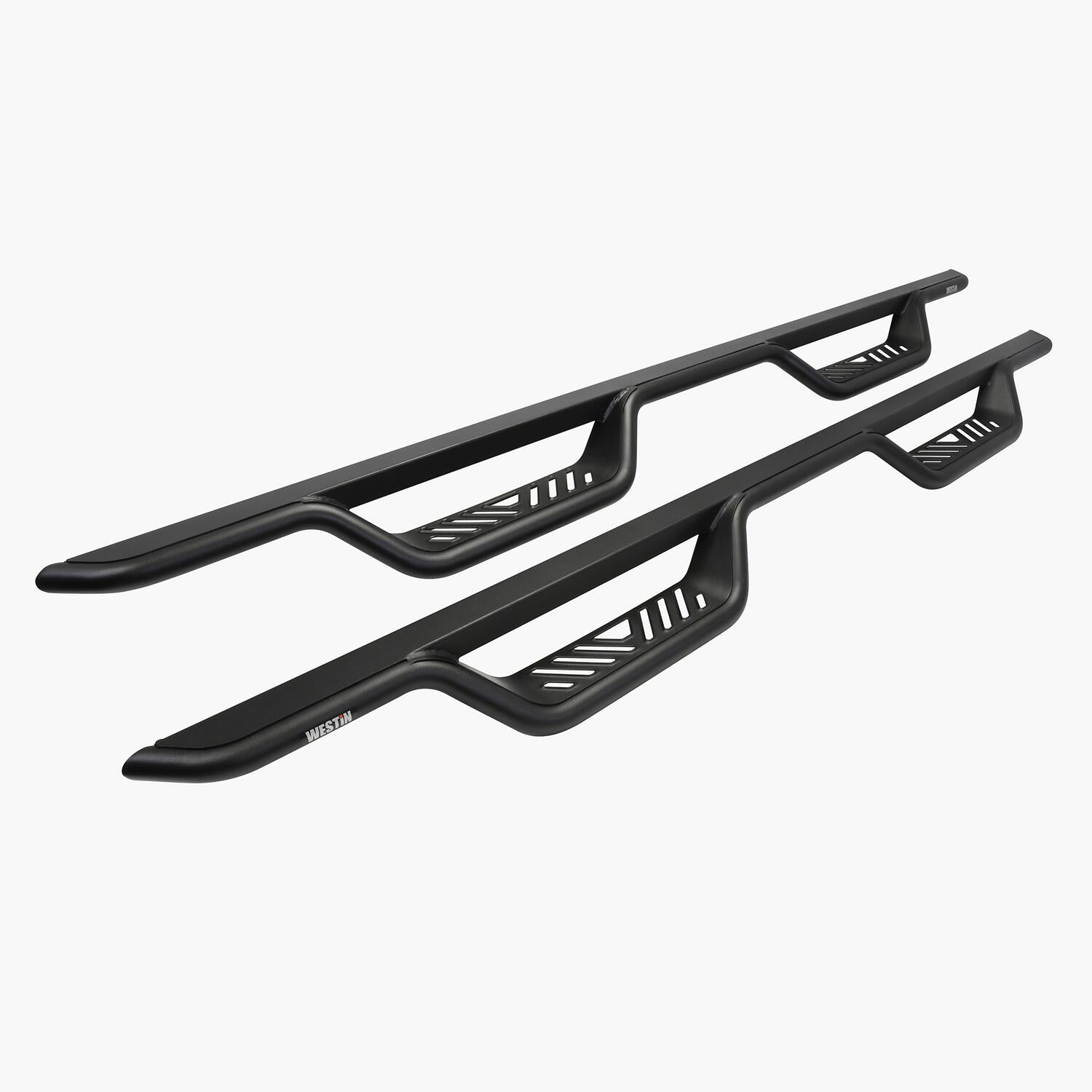 Chevrolet Silverado & GMC Sierra 2001-2019, Westin Outlaw Drop Nerf Step Bars, Crew Cab, Textured Black