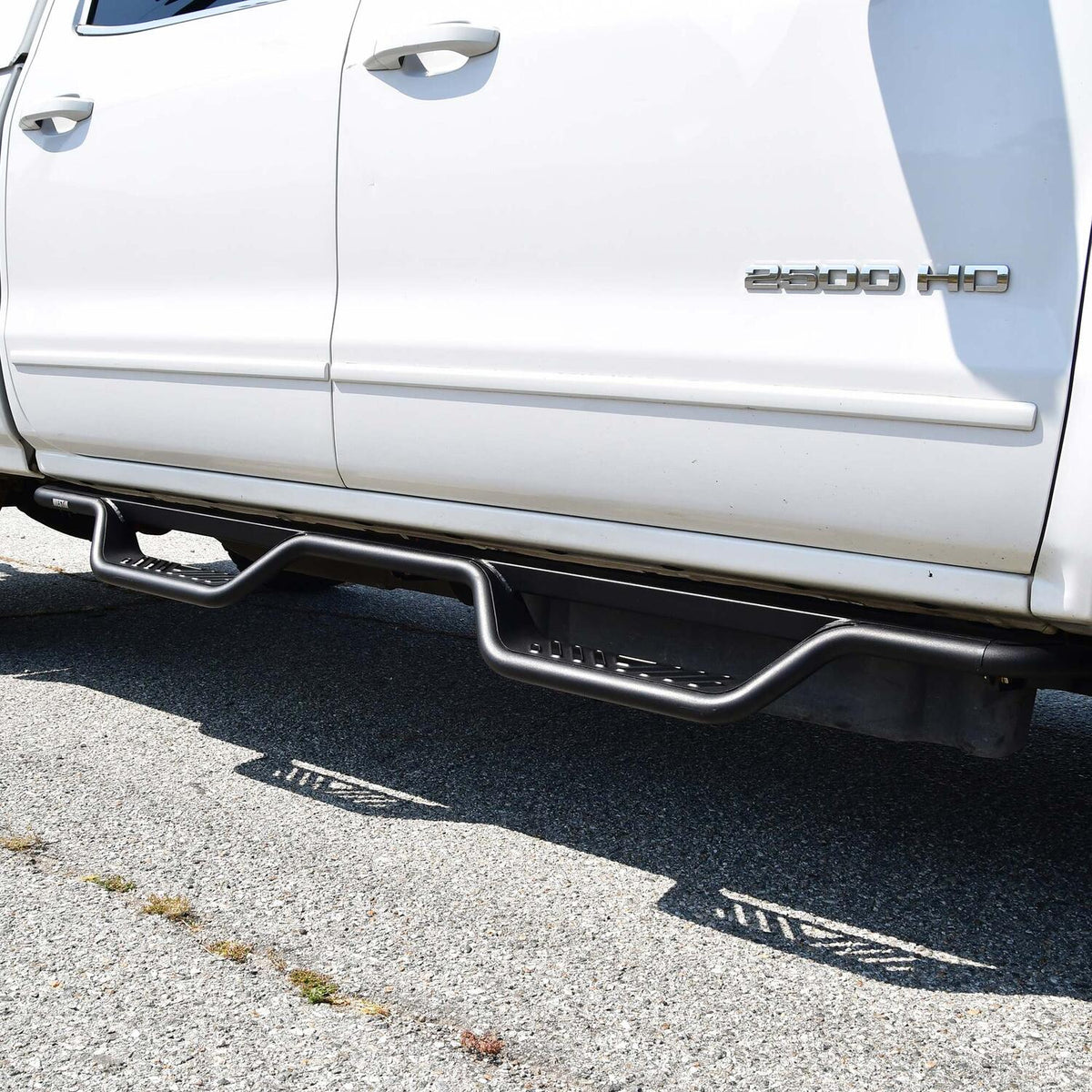 Chevrolet Silverado & GMC Sierra 2001-2019, Westin Outlaw Drop Nerf Step Bars, Crew Cab, Textured Black, view 8