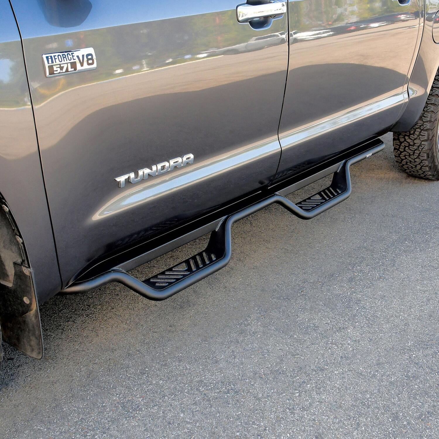 Toyota Tundra 2nd Gen 2007-2021, Westin Outlaw Drop Nerf Step Bars, Crew Cab, Textured Black, view 7