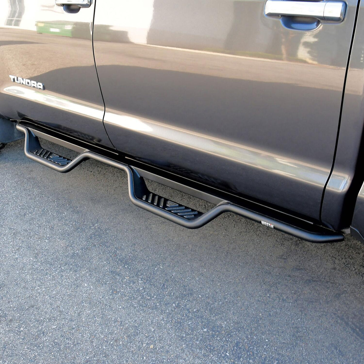 Toyota Tundra 2nd Gen 2007-2021, Westin Outlaw Drop Nerf Step Bars, Crew Cab, Textured Black, view 9