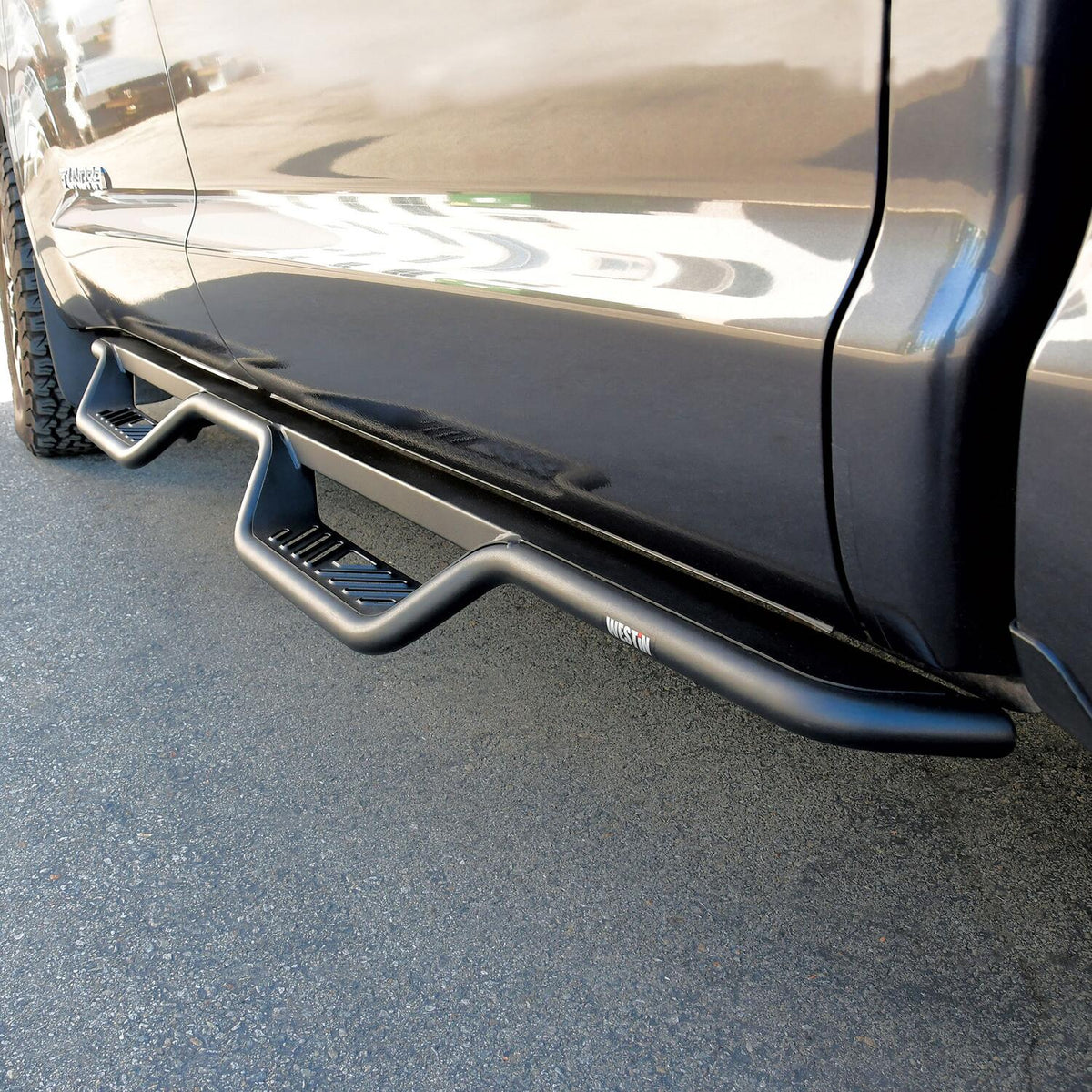 Toyota Tundra 2nd Gen 2007-2021, Westin Outlaw Drop Nerf Step Bars, Crew Cab, Textured Black, view 10