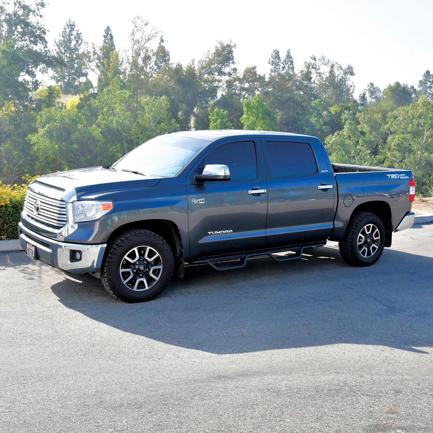 Toyota Tundra 2nd Gen 2007-2021, Westin Outlaw Drop Nerf Step Bars, Crew Cab, Textured Black, view 11
