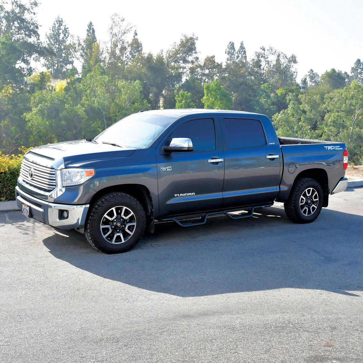Toyota Tundra 2nd Gen 2007-2021, Westin Outlaw Drop Nerf Step Bars, Crew Cab, Textured Black, view 11